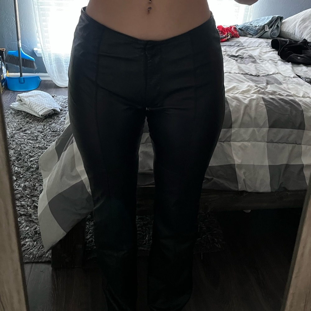 fake leather pants
